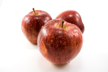 three red apples
