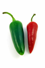 Red and green chili peppers