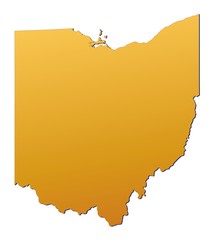 Ohio (USA) map filled with orange gradient