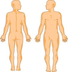 Human figures facing each other side