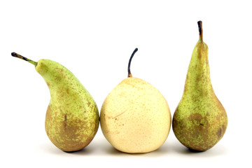 Pears on a white background.