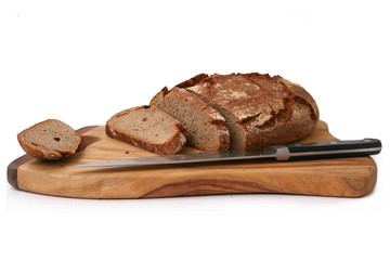 Brot in mit Brotmesser