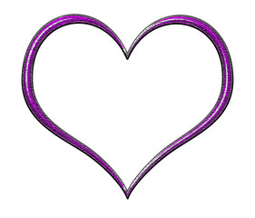 Purple Grunge Heart Outline