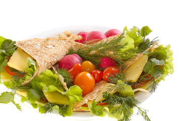 pita bread with vegetables