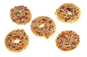 Grain healthful cakes, cookies isolated