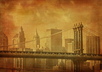 vintage grunge image of new york city