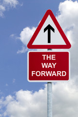 The Way Forward sign in the sky