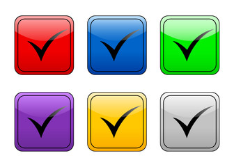 rounded square button check symbol