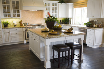 Modern Kitchen with a hardwood floor.