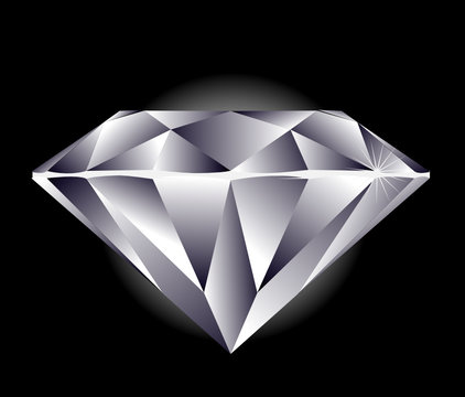 Diamond illustration on a black background.