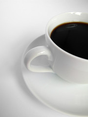Fototapeta premium Black coffee in a white cup