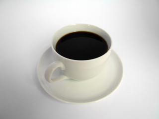 Obraz na płótnie Canvas Black coffee in a white cup
