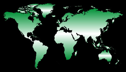 Fototapeta na wymiar Map Globe Green (Europe centred)