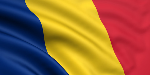 Flag Of Romania / Chad - obrazy, fototapety, plakaty