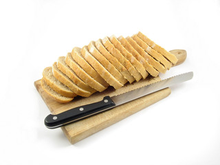 bread cut for sandwich isolated on white background