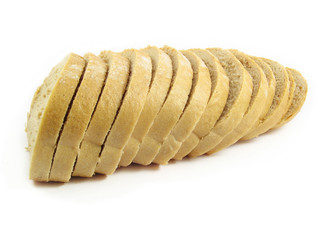 bread cut for sandwich isolated on white background