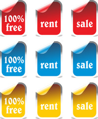 vector stickers and labels set