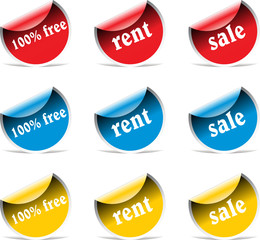 vector stickers and labels set