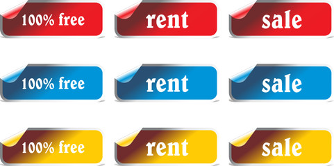 vector stickers and labels set