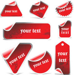 grunge vector stickers and labels set
