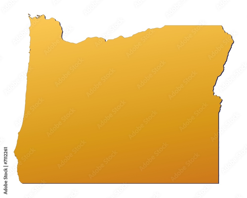 Wall mural oregon (usa) map filled with orange gradient