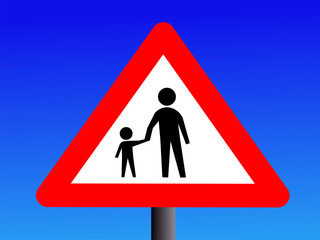 Warning pedestrians sign