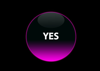 Button yes pink neon
