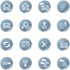 blue sticker e-mail icons