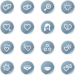 blue sticker love icons