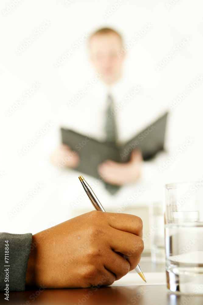 Poster Businesswoman Writing