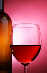 Glass of rose wine