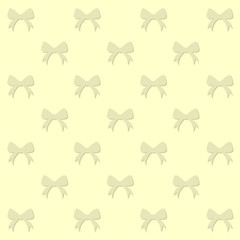Pale yellow background ornamented with small bows