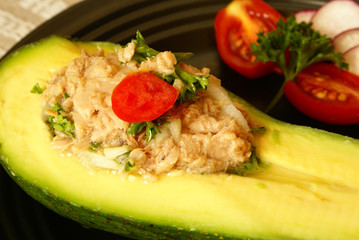 Avocado stuffed with tuna
