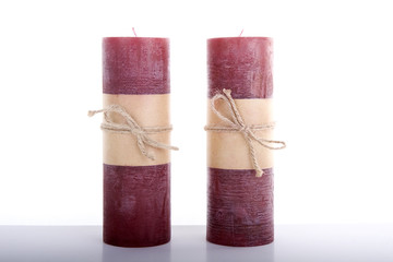 Christmas Candles on White