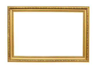 Fototapeta premium golden frame isolated on white