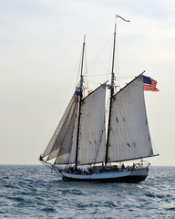 A Tall Ship at Sea