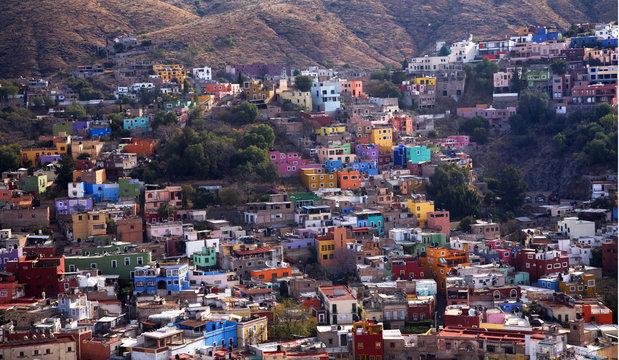 Many Colored Houses Guanajuato Mexico