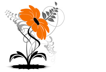 vecteur série - étrange fleur orange vectorielle