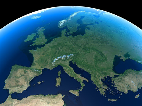 Fototapeta Europe as seen from space