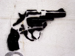 Papier Peint photo Graffiti graffiti revolver