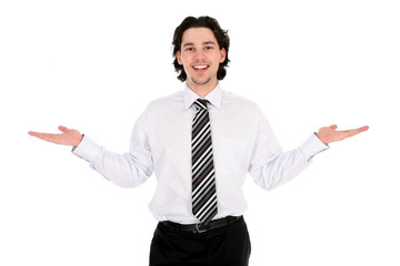Businessman with his arms outstretched