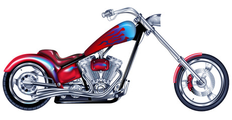 Custom Red Chopper © Paul Fleet