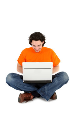 Man working on laptop
