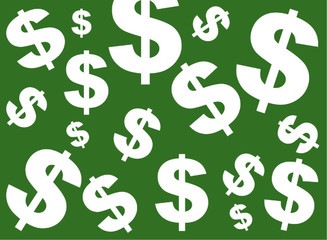 Green and white dollar sign background
