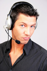 callcenter hotline headset mann telefon service support 