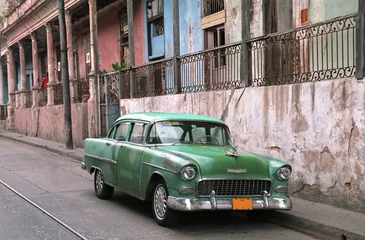 Papier Peint photo Voitures anciennes cubaines voiture classique - la havane - Cuba