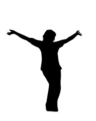Fototapeta na wymiar silhouette of a girl posing