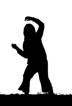 silhouette of a girl dancing