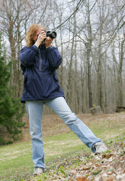 woman taking photos
