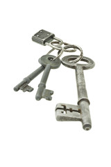 Old keys with mini padlock